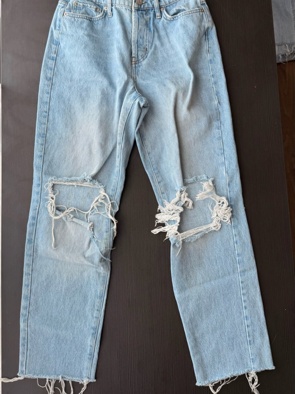BDG Light Blue Distressed Straight Leg Jeans
